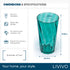 6 Multicoloured Plastic Tumblers - Teal